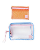 Cheeky Cosmetic Case - Baby Blue & Orange