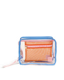 Cheeky Cosmetic Case - Baby Blue & Orange